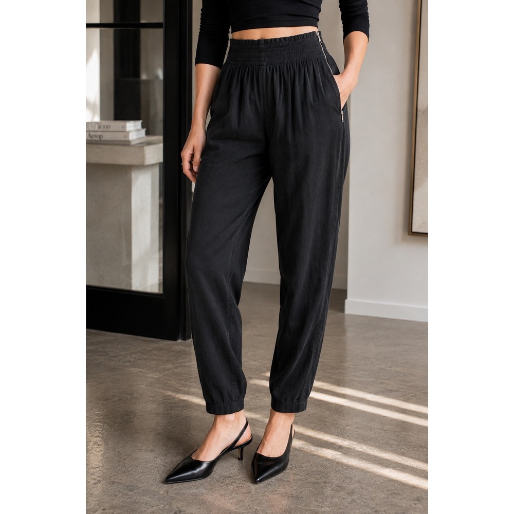 Wilfred Aritzia‎ Casbah Lyocell Tapered Trousers Black 6